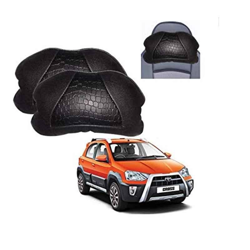 Kozdiko 2 Pcs Black Neck Rest Cushion Pillow Set for Toyota Etios Cross
