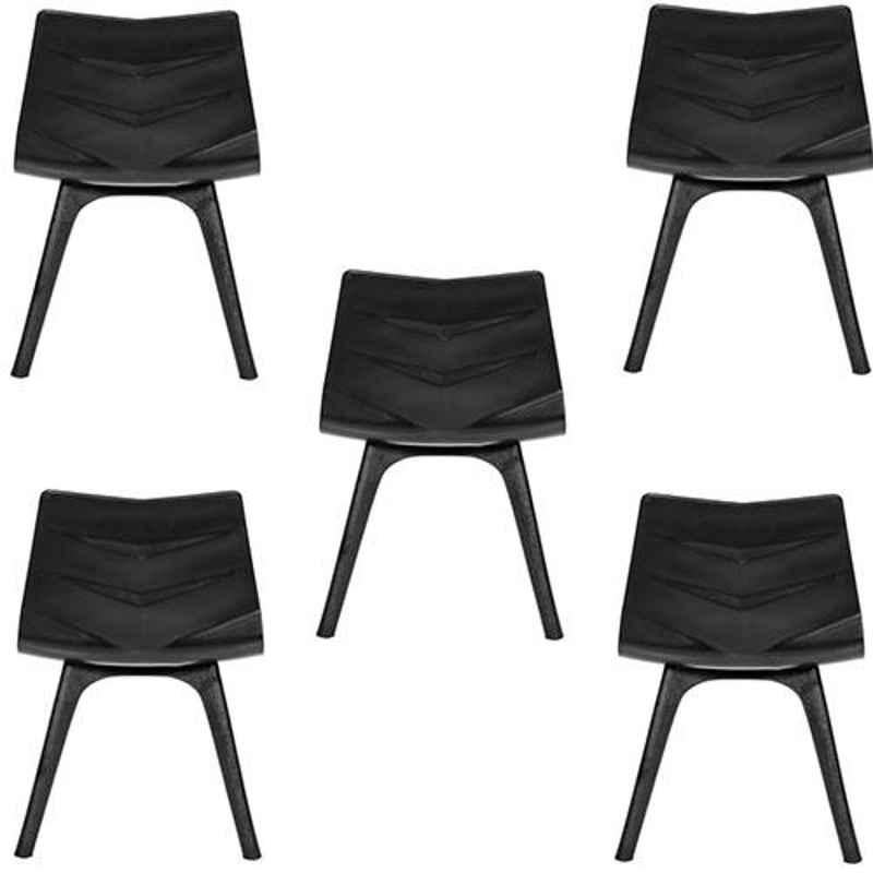 Regent Diamond Shell Plastic Black Chair (Pack of 5)