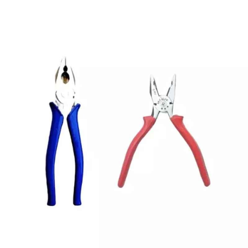 Sky Blue 2 Pcs 7.8 inch Lineman Plier Combo, SBE_PLIER_COMBO_MOD_00161
