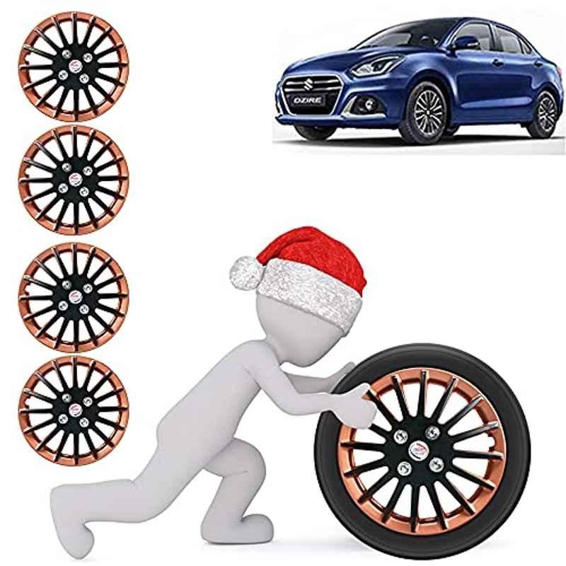 Auto Pearl 4 Pcs 14 inch ABS Camry Copper & Black Car Wheel Cover Set for Maruti Suzuki Swift Dzire 2020