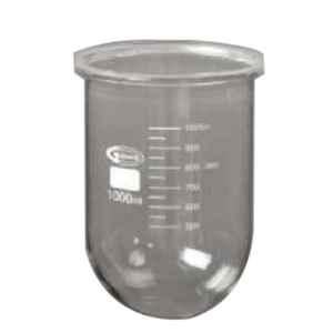 Glassco 100ml White Printing 3.3 Boro Glass Round Bottom Flask with Angular Two Neck, 059.212.01B (Pack of 2)