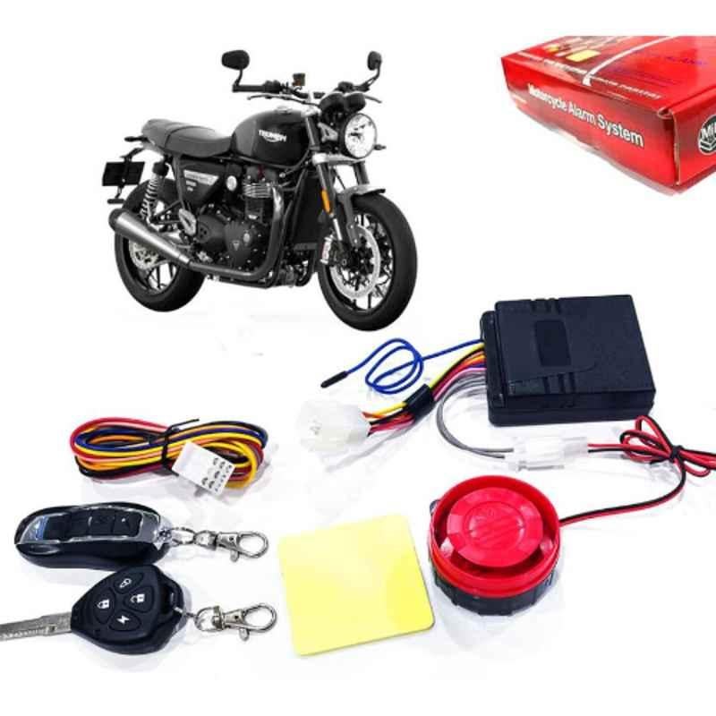 Auto Pearl 12V Black Two-Way Anti Theft Motorcycle Alarm Kit with 2 Pcs Remote for Street Twin BS6