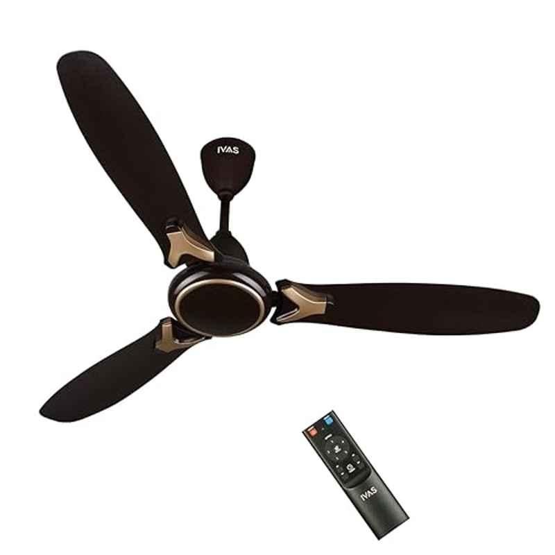 IVAS Gloria 28W 360rpm Lustre Coffee 5 Star BLDC Ceiling Fan with Remote Control & 2 Years Warranty, IM12018904, Sweep: 1200 mm
