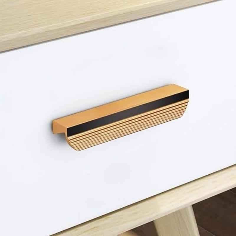 Plantex 96mm Aluminium Gold PVD Coated Pull Cabinet Handle for Home & Office, APS-DTC-5200-GOLD-96MM