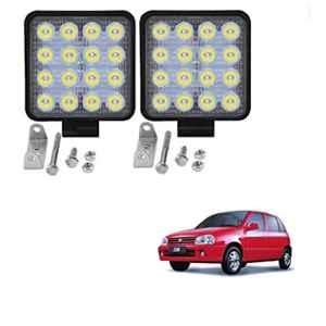 Kozdiko 2 Pcs 48W 16 LED White Bright Beam Square Fog Light Set for Maruti Suzuki Zen, koz_92552