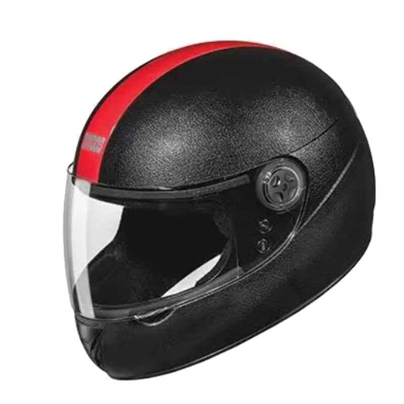 Studds Chrome Elite Expanded Polystyrene Black With Red Strip Full Face Full Face Helmet, Size: Xtra Large