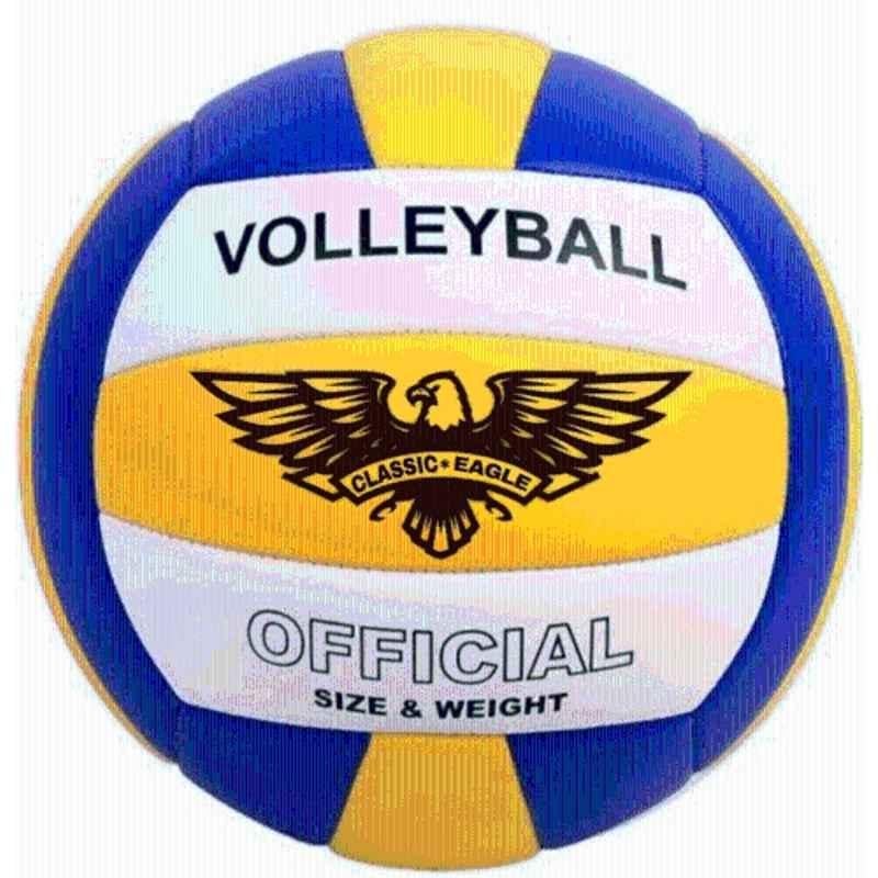 Vishwa Classic Standard Multicolour Eagle Soft Volleyball with Size & Weight Needle, Size: 4
