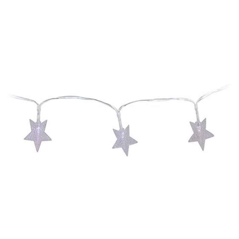 150cm Silver Star LED Decorative Lights Chain (Pack of 10)