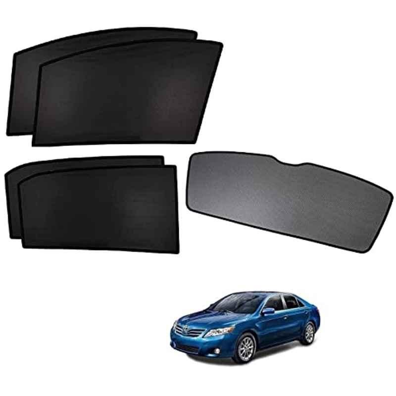 Kozdiko 5 Pcs Polyester Black Non Magnetic Window & Rear Sun Shades Set for Toyota Camry