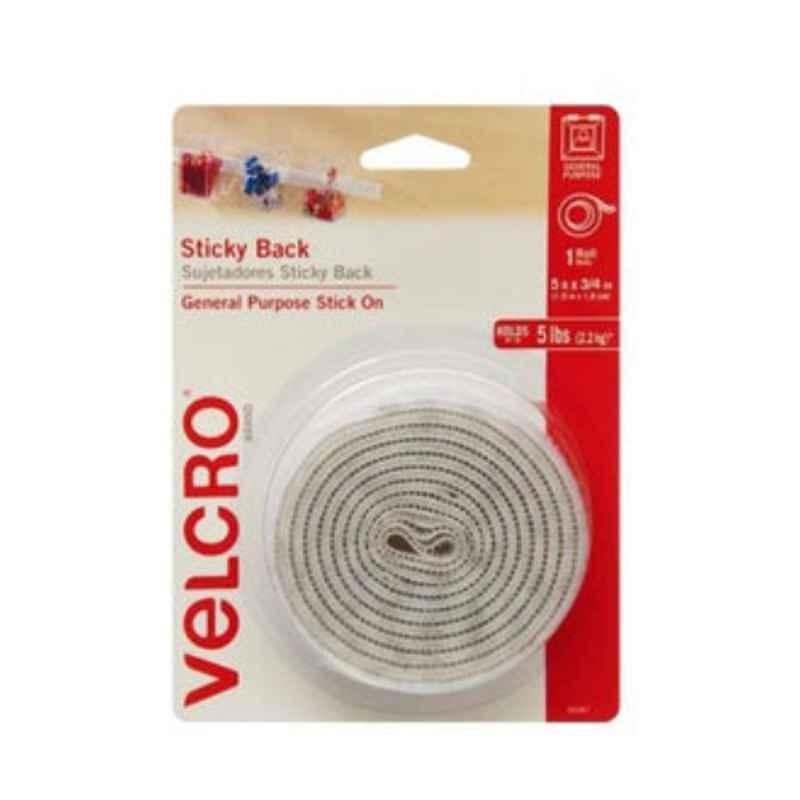 Velcro 1.5m 3/4 inch White General Purpose Stick on Tape