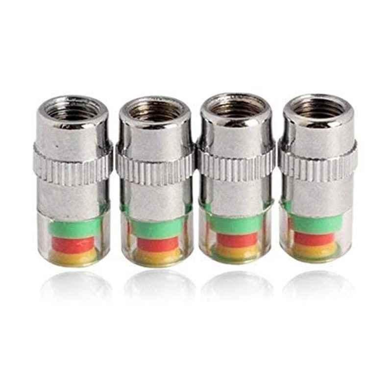 Kozdiko 4 Pcs Iron Air Pressure Alert Car Tyre Valve Caps Set for Renault Koleos, Koz-71033