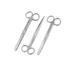 Forgesy 3 Pcs 5 inch Stainless Steel Operating Scissors Tissue Clamp Set, SUNX28