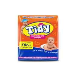 Tidy 36 Pcs Extra Large Non-Woven Ultra Soft Baby Pullup Diapers, TBDP-EXL-8 (Pack of 8)