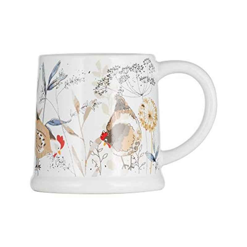 Price & Kensington 385ml Dolomite Country Hens Printed Footed Mug