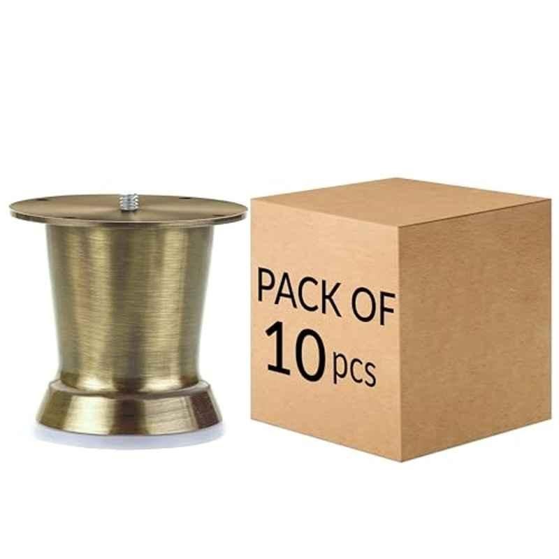 Plantex Heavy Duty Round 3 inch /Sofa Legs for Furniture Fitting/Table Legs/Sofa Leg Set of 10 Pcs Antique Brass