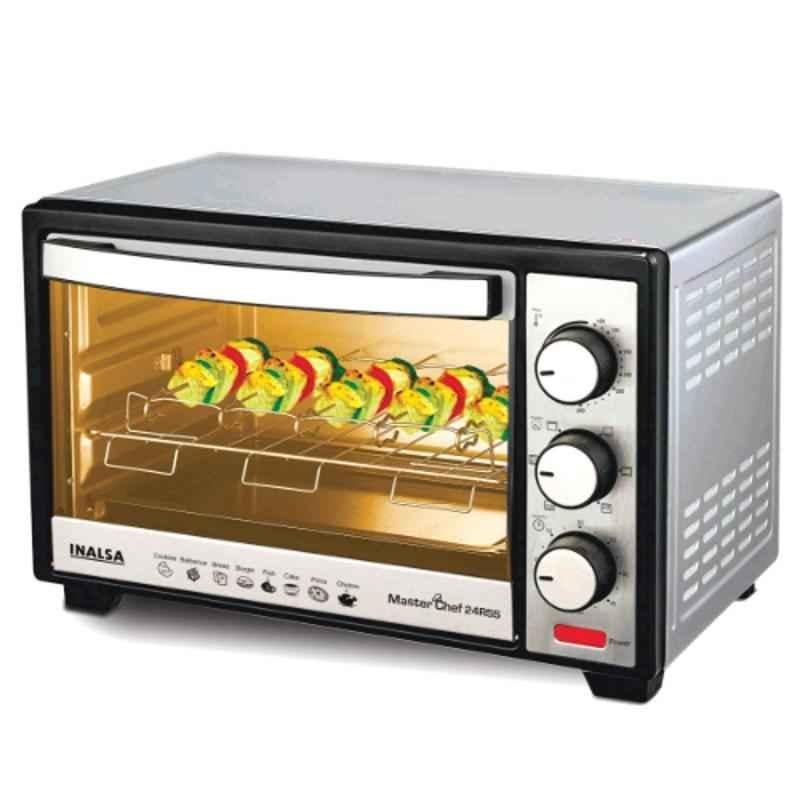Inalsa MasterChef 24RSS 1600W 24L Black & Silver Oven Toaster Griller