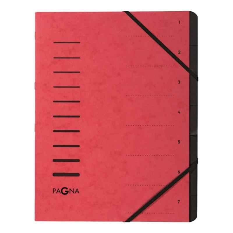 Pagna A4 Red/Black 7 tabs Manila Folder with elastic fastener