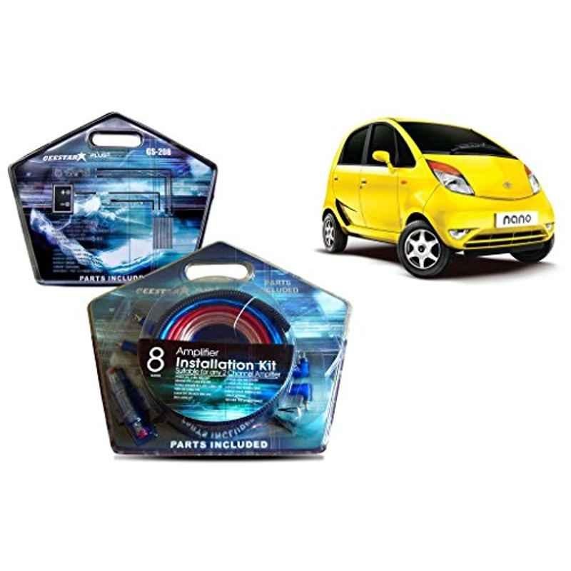 Auto Pearl Geestar Plus 8 Guage 2 Channel Amplifier Full Installation Kit for Tata Nano, GS-208