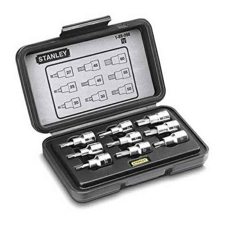 Stanley 9 Pieces 1/2 Inch Drive Torx Bit Socket Set, 89-098-12