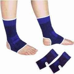 Matrica Blue & Black Compression Foot Support Sleeves with Arch Support for Plantar Fasciitis, Size: Free