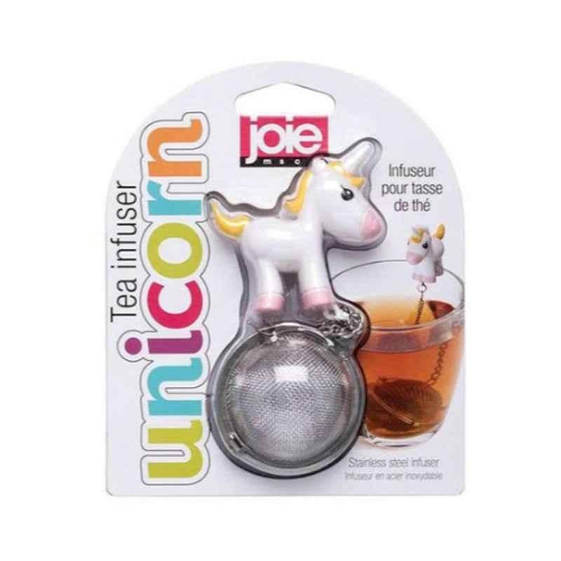 Joie 16111 White & Silver Unicorn Tea Infuser, 4x5x2 inch