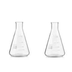 WKM 500ml Borosilicate Glass Narrow Mouth & Neck Conical Flask, AT303 (Pack of 2)