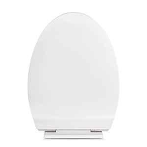 Elegant Casa 46x36cm White Sleek Design Soft-Closing PP Oval Toilet Seat Cover, A-14
