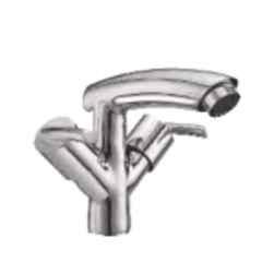 Somany Cella Brass Chrome Finish Centre Hole Basin Mixer with Braided Hose Set, 272201150051