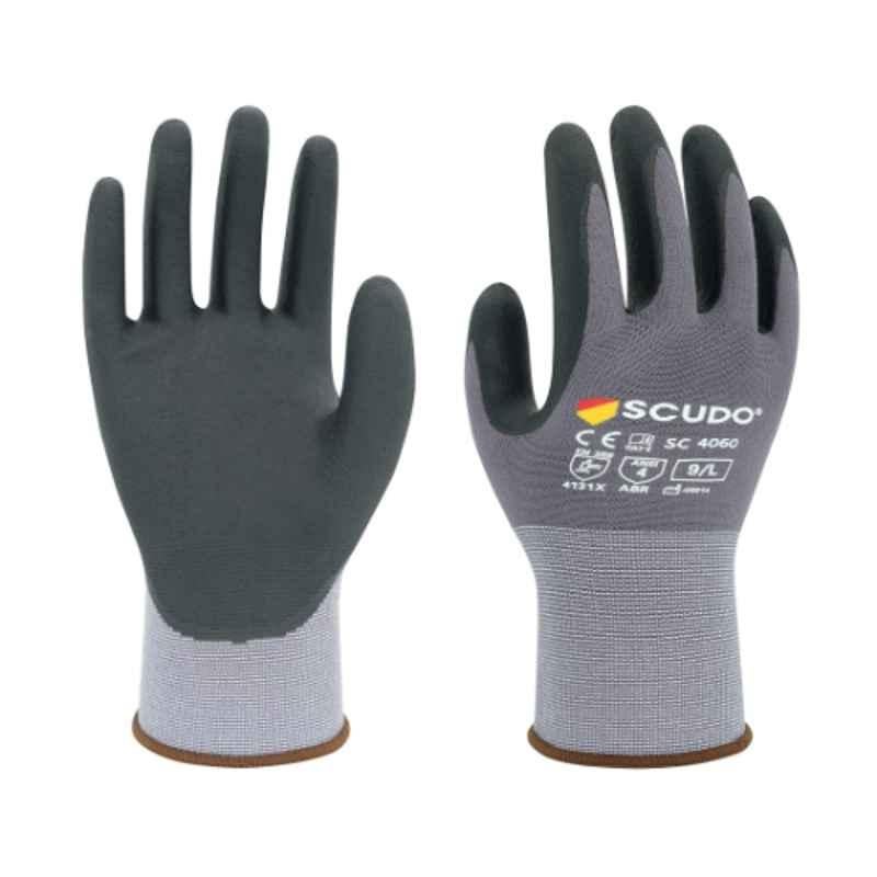 Scudo SC-4060 Light Grey Maxitec Abrasion Resistant Hand Gloves, Size: M