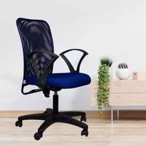 White Clouds Enterprise Sigma Sonic Blue Medium Mesh Back Ergonomic Swivel Lumber Support Desk Office Chair, 24