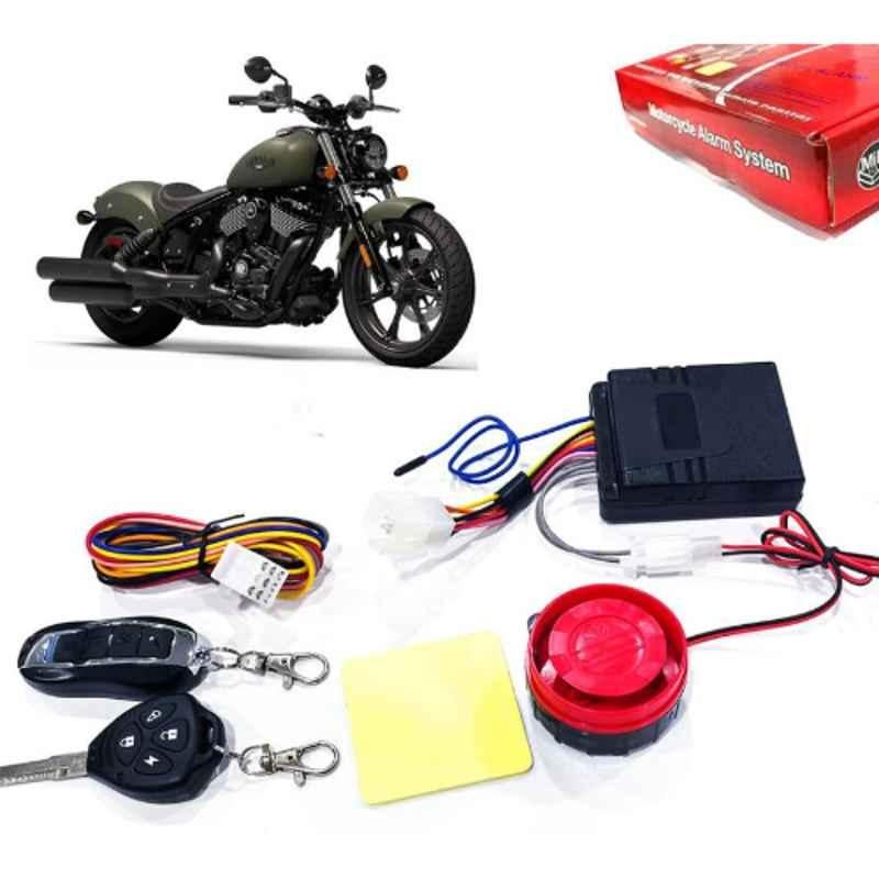 Auto Pearl 12V Black Two-Way Anti Theft Motorcycle Alarm Kit with 2 Pcs Remote for Chief
