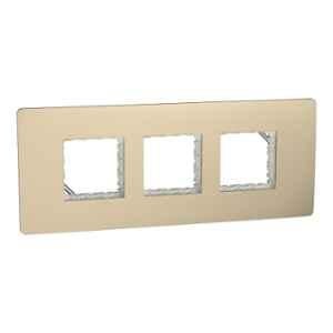 Schneider Electric Miluz ZeTa Polycarbonate 6 Module Champagne Gold Grid & Cover Frame, MZCP6M_CG