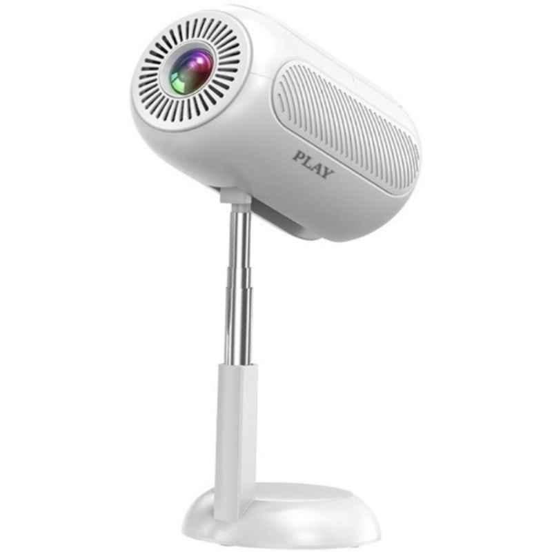 PLAY Go Gimbal White Full HD 2K 4K 8000lm Android 13 2+16GB Stereo Dual Speaker WiFi BT Miracast Remote Portable Projector