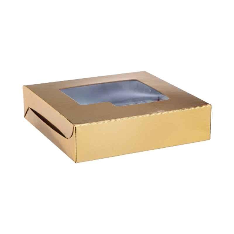 Hotpack 5Pcs Aluminium & Gold Coated Window Sweet Box Set, HSMSBAGW1515