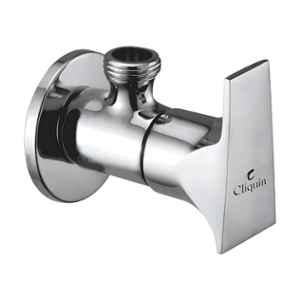 Cliquin Siya Brass Silver Chrome Wall Mounted Angle Valve with Wall Flange