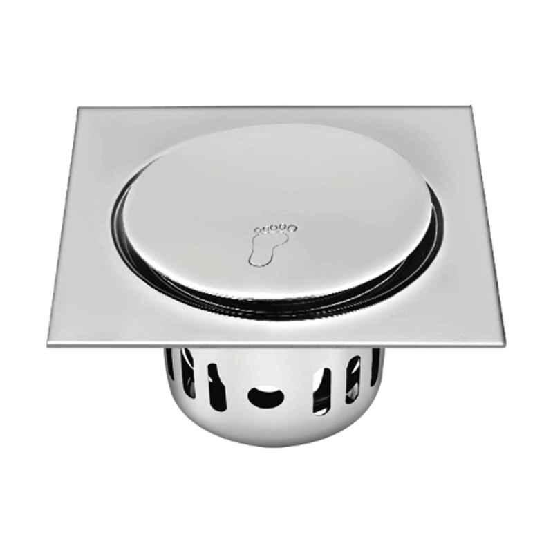 Sanjay Chilly SCCT-S-POP UP-LS-140 5.5x5.5 inch Stainless Steel 304 Square Floor Drain with Cockroach Trap, SC99000141