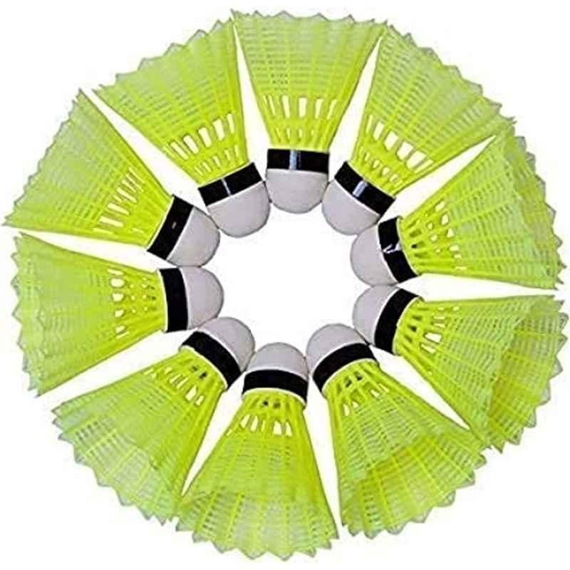Forgesy Nylon Yellow Badminton Shuttlecocks (Pack of 10)