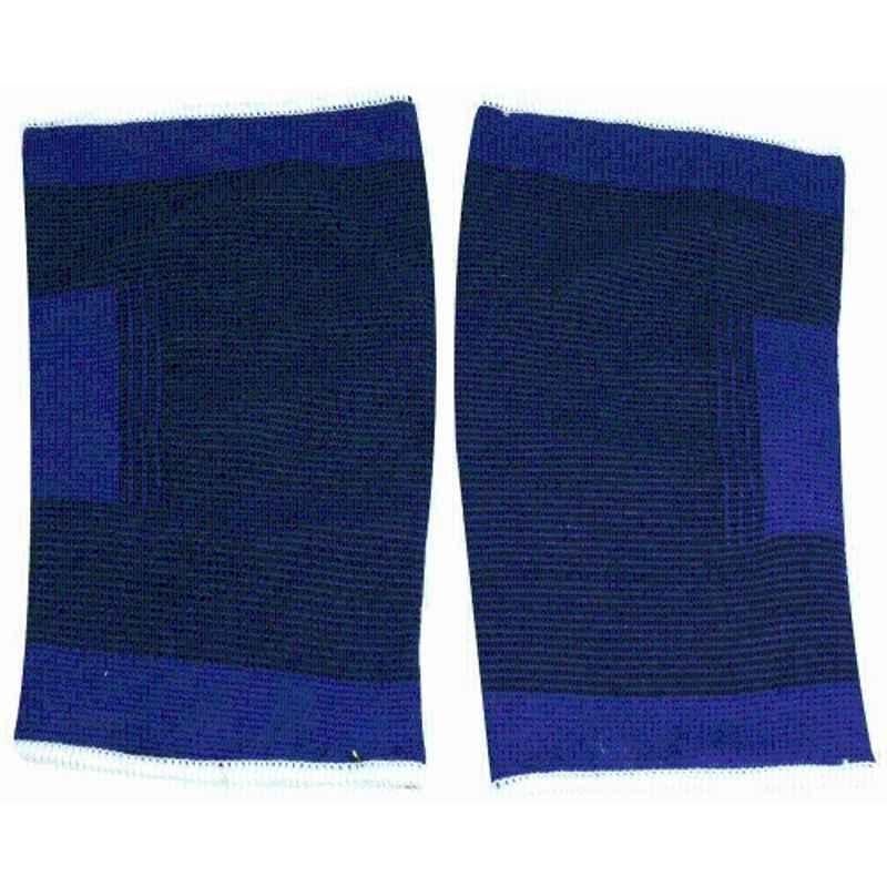 Matrica 2 Pcs Blue Fitting Stretchy Knee Support Sleeve, Size: Free
