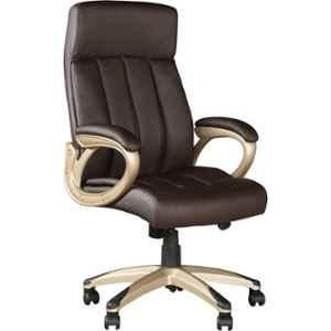 Chair Garage PU Leatherette Chocolate Brown Adjustable Height Office Chair with Back Support, CG160 (Pack of 2)