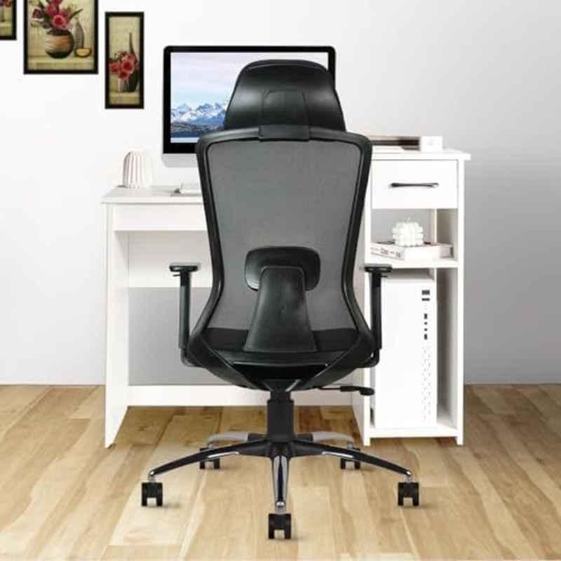 Cellbell Ergoglide Mesh High Back Black Ergonomic Chair with Lumbar Support & Height Adjustable, CBHKFOC1306