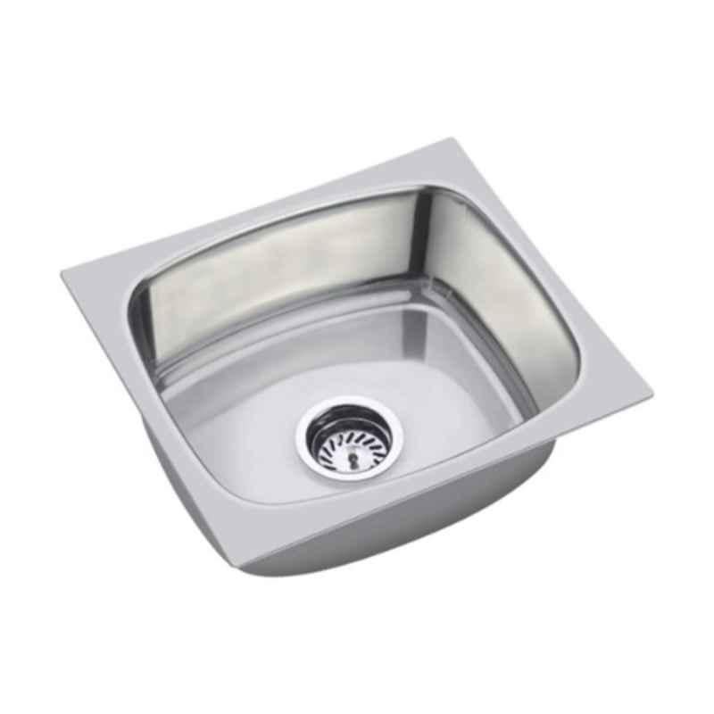 Arquin Diamond 18x16x8 inch Stainless Steel 304 Glossy Finish Oval Single Bowl Kitchen Sink