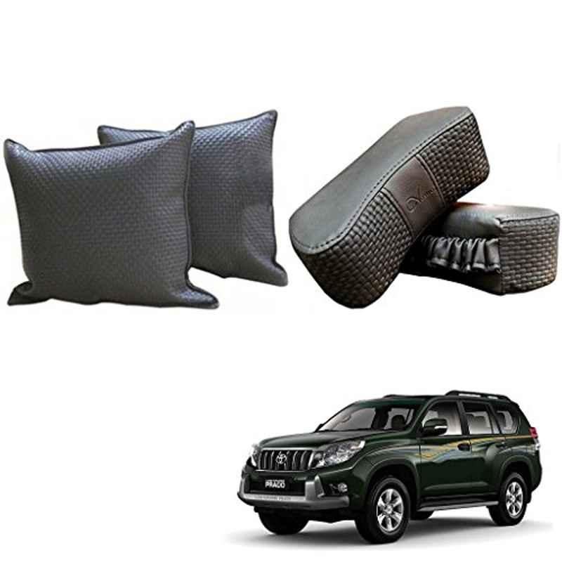 Kozdiko One Pair Grey Neck Rest & One Pair Cushion Combo for Toyota Land Cruiser Pardo