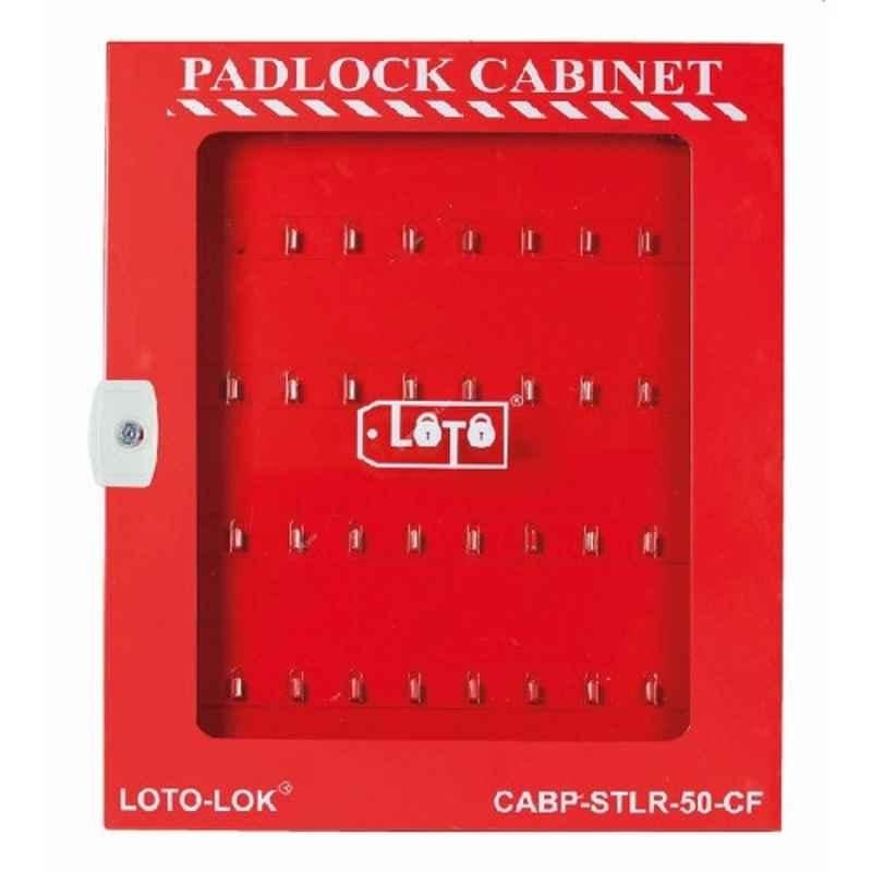 Loto-Lok 50 Locks 660x550mm Steel Red Padlock Cabinet, CABP-STLR-50-CF