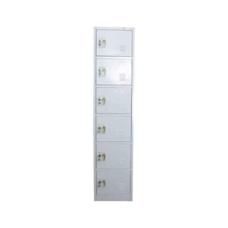 180x45x38mm 6 Doors Lock Stainless Steel Grey Storage Cabinet