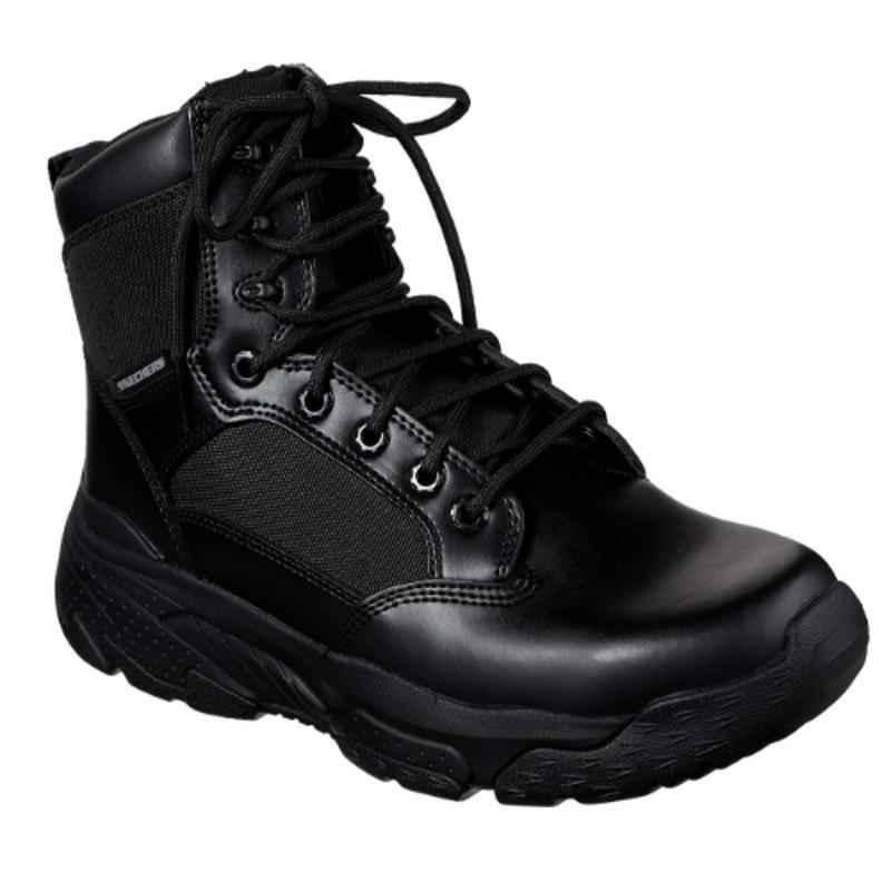 Skechers 77533 Leather without Steel Toe Black Tactical Safety Boots, Size: 11