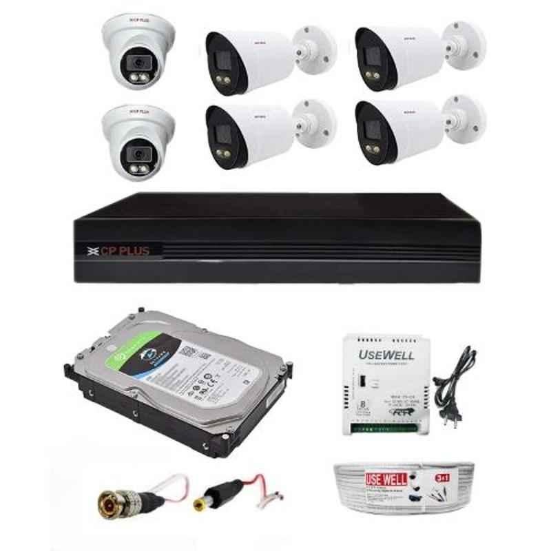 CP Plus 2.4MP 2 Pcs Dome & 4 Pcs Bullet Camera, 8 Channel DVR with Usewell Accessories, 2.4GPC-4B2D-1TB