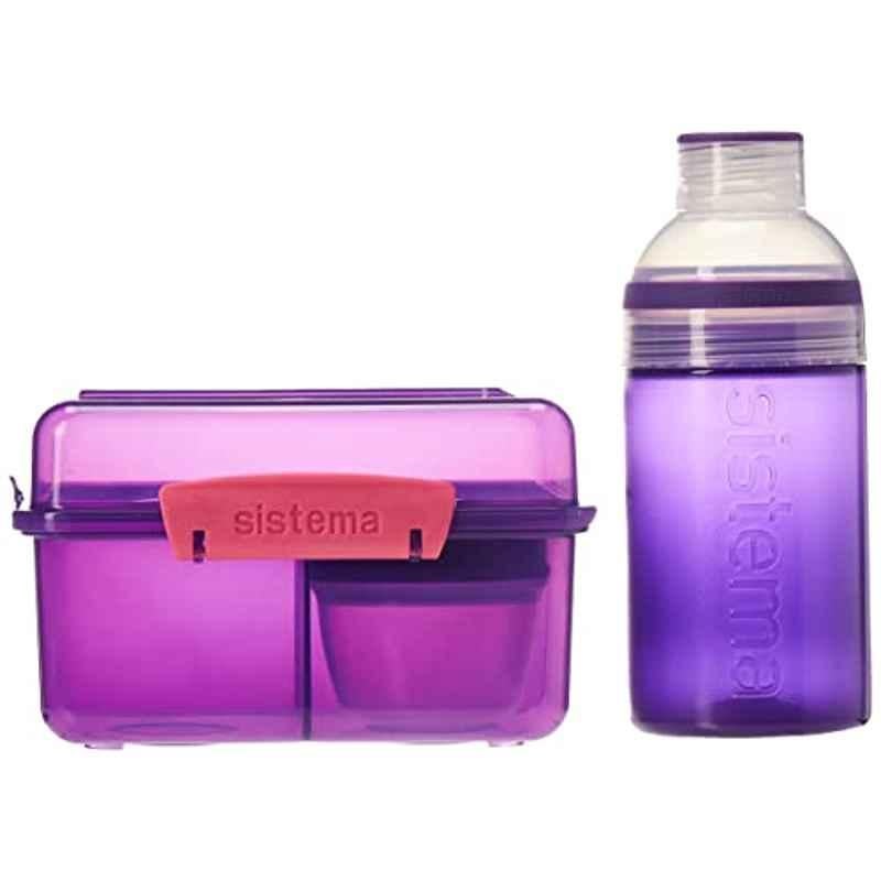 Sistema 0.5L Plastic Purple Cube Max Lunch Box Set
