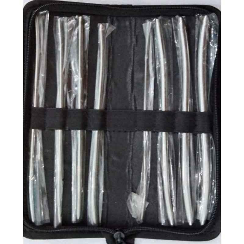 Forgesy 8 Pcs 3-18mm Stainless Steel Silver Hegar Dilator Set, AR375
