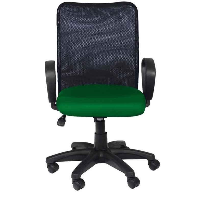 Caddy PU Leatherette Green & Black Adjustable Office Chair with Back Support, DM 98 (Pack of 2)
