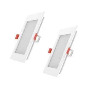 Fybros Faro 12W Polycarbonate Cool White Square LED Panel Light, FLS5081B (Pack of 2)